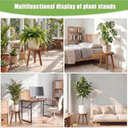 Wood Plant Stands Indoor, Teak Plant Stand Modern Plant Table for Large Plants, Wooden Plant Stool, Tall Plant Holder Small Round Side for Living Room, Balcony, Office (1 Pack) - color: Teak