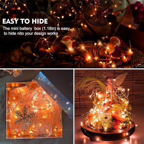AIKEI 6 Pack LED Fairy Lights Battery Operated, Mini String Lights Waterproof 7ft 20 Led Firefly Starry Lights for Wedding Party Bedroom Garden Christmas Decoration Orange - color: Orange, size: 6PCS-STANDARD