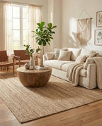 Rugs.com Hand Braided Jute Rug – 9' x 12' Natural Flatweave Rug Perfect for Living Rooms, Large Dining Rooms, Open Floorplans - size: 9' x 12' (Rectangular)