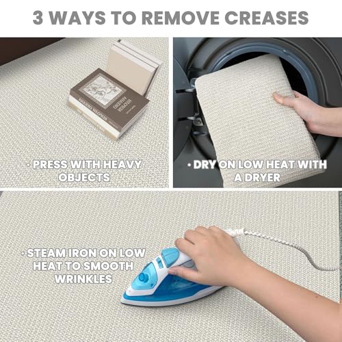 EARTHALL Washable Runner Rug 2x4 Ft Non Slip Runners for Hallways Cotton Rubber Backed Entryway Runner Braided Indoor Floor Runners Carpet for Entryway, Hallway, Kitchen, Bedroom, Cream/Grayish - color: Cream/Grayish, size: 2' x 4' (Runner)