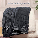 Ultra Soft Cozy Faux Fur Throw Blanket, Fuzzy Plush Thick Bubble Blanket, Oversize Luxury Fluffy Blanket for Couch, Sofa, Bedroom, and Living Room,50x60 Inches,Double Sided Charcoal Gray - color: Double Sided-charcoal Gray, size: Throw