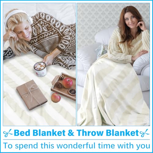 Vikumond Oversized Turkish Beach Towel Blanket XXL Cotton Sandproof Towels Boho Woven Extra Large Big Sand Free Giant Throw Blankets Huge Quilt XL Picnic Camping Necessities Cloud for Adult Gifts - color: Z Ubeige Vertical Stripe, size: Xxxl(88x82 In,224x