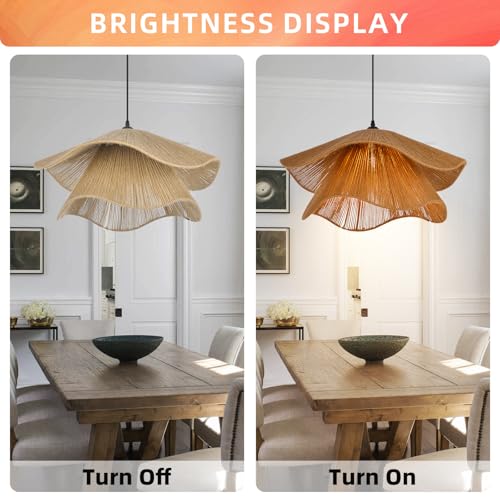 Arturesthome Pendant Light for Foyer Hallway Woven Pendant Lighting,Coastal Rope Lamp Shade Creative Ceiling Hanging Light for Dining Table Room - size: 23.6"*11"