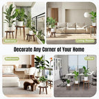 3-Pack Wood Plant Stands Indoor, Mid-Century Modern Plant Stool for 6-12 Inch Pots, Tall Single Corner Wooden Planter Table for Multiple Plants, Living Room, Balcony, and Office
