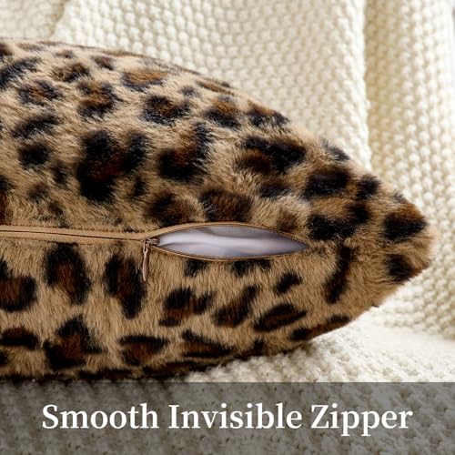 GALMAXS7 Cheetah Pillow Covers 18x18 Faux Fur Throw Pillow Covers Set of 2 Leopard Couch Pillow Covers Fluffy Soft Decorative for Home Living Room Bedroom - color: Cheetah, size: 18" x 18" (Pack of 2)