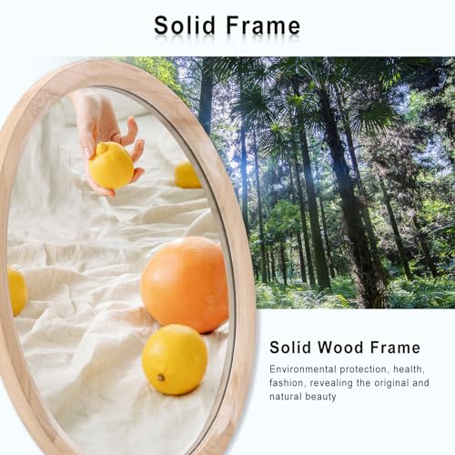 MAGFLERUM 24 Inch Round Wood Mirror - Circle Mirror for Nursery, Boho Style - Wall Decor for Bedroom, Living Room, Hallway (Nature) - color: Nature2, size: 24"L x 24"W