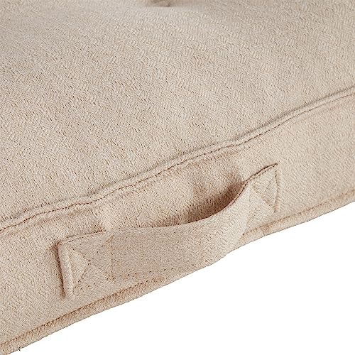 South Pine Porch Mila Square Tufted Pillow Style Dog Bed, Cream, Small (24" x 24") - color: Cream, size: Small (24" x 24")