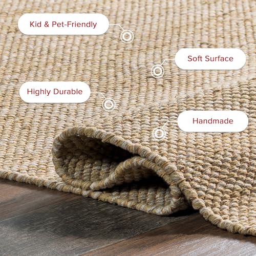 nuLOOM Alessi Solid Farmhouse Cotton Area Rug, 5x8, Beige - color: Beige, size: 5' x 8' (Rectangular)