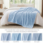 Exclusivo Mezcla Fleece Bed Blanket Twin Size, Lightweight Jacquard for Spring Summer, Soft Cozy Breathable Blankets, Light Blue, 90x66 Inches - color: Light Blue, size: Twin ( 90x66 IN )