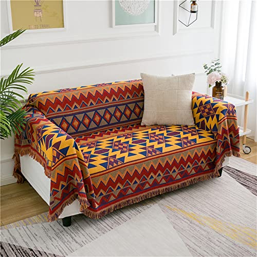 Boho Throw Blankets Reversible Woven Blankets Cover Hippie for Couch Bed Recliner Sofa Bohemian Tapestry Colorful Furniture Protector Cover for Home Décor, Astrology, Double Side, 50"x70" - color: New Geometric, size: 50x70inch