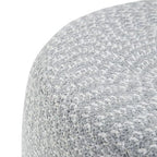 SIMPLIHOME Bayley Round Pouf - 20 inch Wide Handcrafted Braided Cotton Pouf in Blue and Natural, Boho Footstool or Extra Seating for Living Room or Bedroom with Polystyrene Filling, Assembled - color: Blue, Natural