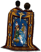 Pure Country Weavers Christmas Nativity Blanket - Jesus Manger Three Wise Men Gift Christmas Tapestry Throw Woven from Cotton - Made in the USA (72x54) - color: Christmas Nativity