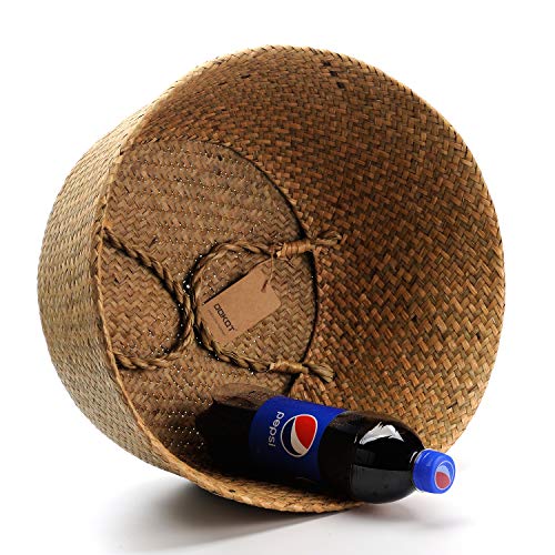 Large Woven Seagrass Belly Basket for Plant, Grocery, Picnic, 12" Diameter x 14" Height - size: XXL (12" D x 14" H)