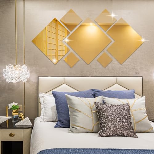 3D Acrylic Mirror Wall Sticker Three-Dimensional for Room Living Room Entrance Hotel Creative Background Wall Decoration 7PCS/Set