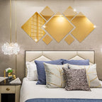 3D Acrylic Mirror Wall Sticker Three-Dimensional for Room Living Room Entrance Hotel Creative Background Wall Decoration 7PCS/Set