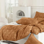 JELLYMONI Pillowcases Body Size Rust 1 Pack Boho Plaid Bed Pillow Covers 20x54in Polyester Envelope Pillow Shams Tufted Bohemian Jacquard Knit Textured (Pillows are not Included) - color: 03 - Rust - Grid, size: 54" x 20" (Pack of 1)