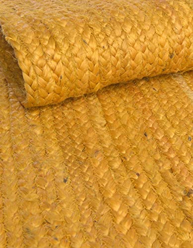 Unique Loom Braided Jute Collection Area Rug - Dhaka (2' 7" x 6' 1" Runner, Yellow) - color: Yellow, size: 2'7" x 6'1" (Runner)