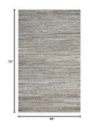 SAFAVIEH Cape Cod Collection Accent Rug - 4' x 6', Natural & Blue, Handmade Flat Weave Coastal Braided Jute, Ideal for High Traffic Areas in Entryway, Living Room, Bedroom (CAP352A) - size: 4' x 6' (Rectangular)