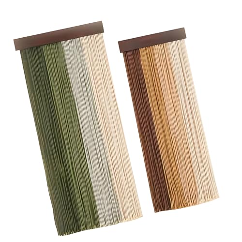 MENGLANSI 2Pieces Tassels Wall Tapestry Cotton and Wooden Hanging Decoration for Home Border Fabric Wall Art - color: Mixed colors