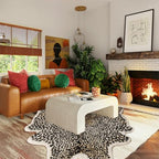Huichenxing2021FURSTORE Leopard Rug Cheetah Print Rugs for Living Room Bedroom Faux Animal Print Area Carpet Cowhide Skin Mat 4.6x5.8ft - color: Multi Leopard 69''l X 55'' W