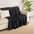 Muslin Blanket - Pure 100% Turkish Cotton Airy Soft Light Versatile Gauze Throw Blanket for Bed, Couch, Sofa (Black, Throw Size (50" x 66" inch)) - color: Black, size: Throw Size ( 50" x 66" inch )