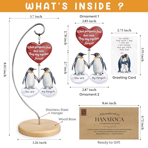 Gifts for Him Her - Wedding for Women Men Couple - Birthday Gift for Girlfriend Boyfriend - Romantic I Love You Gift for Wife - Couple Penguin Ornaments for Christmas Valentines Day - color: 06 - Penguin Couple