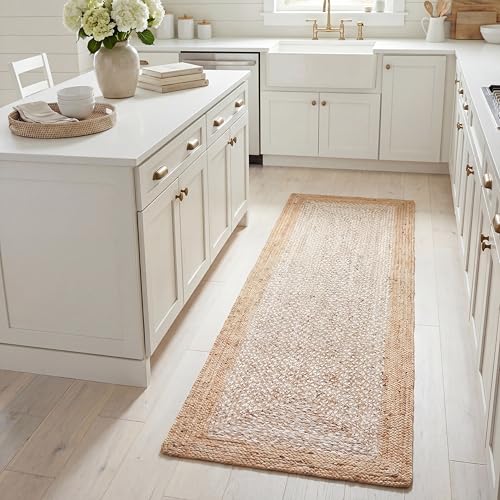 SAFAVIEH Natural Fiber Collection Runner Rug - 2'6" x 8', Natural & Ivory, Handmade Farmhouse Boho Coastal Rustic Jute, Ideal for High Traffic Areas in Living Room, Bedroom (NF885B) - size: 2'6" x 8' (Runner)