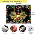 Ine Ive African Chakra Tapestry African American Woman Zen Meditation Poster Starry Sky Flower Garden Inspirational Afro Yoga Wall Art Tapestry for Bedroom Dorm Decor (90x84 inch) - size: 90"L x 84"W