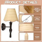 Tuanse 6 Pcs Boho Rattan Lamp Shade Scalloped Empire Shaped Clip on Chandelier Shade 3" x 6" x 5" Replacement Rustic Barrel Lighting Cover for Kitchen Dining Living Room Table Wall Chandelier - color: Beige, size: Rattan, style: Bohemian