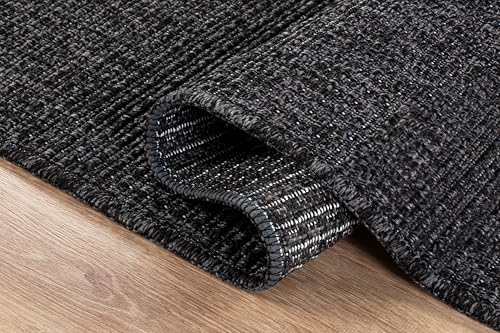 Beverly Rug Easy Jute Entry Rug 2x3 Solid Washable Durable Outdoor Indoor Area Rugs for Living Dining Room Patio Office Stain Resistant Non Shedding Casual Indoor Outside Carpet 2 x 3 Dark Gray - color: Dark Gray, size: 2' x 3' (Rectangular)