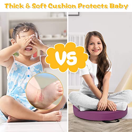 Costzon 6-Piece 15 inch Kids Floor Cushion, 3" Thick Waterproof Daycare Preschool Round Foam Cushion with Handle for Toddlers, Soft Flexible Seating for Classroom, Home, Kindergarten or Nursery - color: Assorted, size: 15'' x 15'' x 3'' (Round)