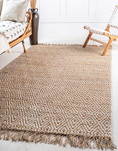 Unique Loom Braided Jute Collection Area Rug - Assam (2' x 3' 1" Rectangle, Natural/ Ivory) - color: Natural/Ivory, size: 2' x 3'1" (Rectangular)