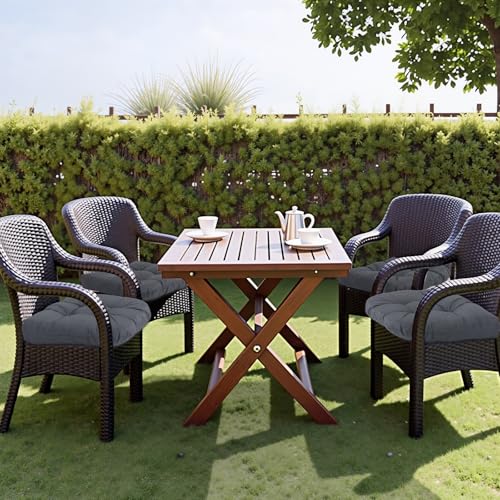 MTMR Outdoor Chair Cushions Set of 2, Water-Repellent 19”X19” Patio Chair Cushions with High Elasticity PP Cotton, No Fading Tufted Patio Seat Cushions for Outdoor Furniture, Thick Outdoor Cushions - color: Dark Grey