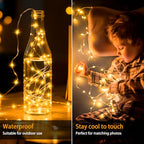 16 Pack 10 ft 30 LED Fairy Lights Battery Operated Waterproof Silver Wire Mini String Lights Firefly Starry Moon Lights for DIY Crafts Wedding Party Bedroom Table Centerpieces Christmas(Warm White) - color: Warm White, size: 16 Pack