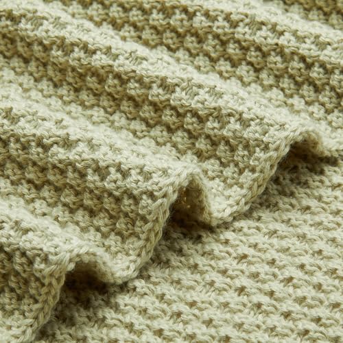 Amazon Basics Chunky Cable Knit Throw Blanket for Couch, Sofa, Bed, Lightweight Soft Cozy, 50" x 60", Sage Green - color: Sage Green, style: Knitted