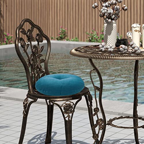 Bistro Chair Cushions 15 inch,Set of 2,Tufted Round Chair Cushions with Ties,15"x15"x4",Water Resistant Round Seat Cushion for Barstool Chairs,Patio Garden Kitchen Outdoor Furniture(Light Blue) - color: Light Blue, size: 15"x15"