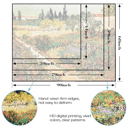 Yeoiat Van Gogh Tapestry Floral Wall Tapestry, Nature Tapestries for Bedroom Flower Tapestries Wall Hanging for Bedroom Living Room 44"x60" - color: Purple, size: 60"L x 44"W