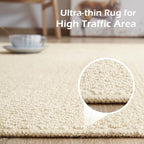 Softlife Hallway Runner - 2x6 ft Cream Beige Faux Jute Entryway Rug, Modern Farmhouse Laundry Room & Kitchen Rug, Washable Long Carpet for Bathroom - color: Cream Beige, size: 2' x 6' (24"x72")