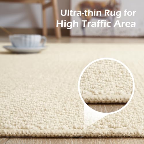 Softlife Hallway Runner - 2x6 ft Cream Beige Faux Jute Entryway Rug, Modern Farmhouse Laundry Room & Kitchen Rug, Washable Long Carpet for Bathroom - color: Cream Beige, size: 2' x 6' (24"x72")