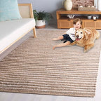 SAFAVIEH Cape Cod Collection Accent Rug - 3' x 5', Natural & Green, Handmade, Braided Design, Ideal for The Living Room, Bedroom, Dining Room (CAP151Y-3) - color: Natural/Green, size: 3' x 5' (Rectangular)