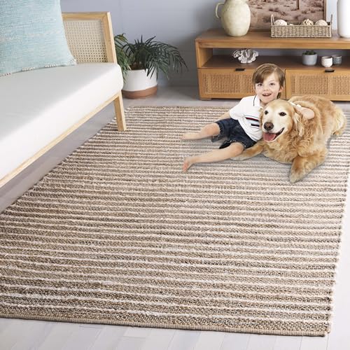 SAFAVIEH Cape Cod Collection Accent Rug - 3' x 5', Natural & Green, Handmade, Braided Design, Ideal for The Living Room, Bedroom, Dining Room (CAP151Y-3) - color: Natural/Green, size: 3' x 5' (Rectangular)