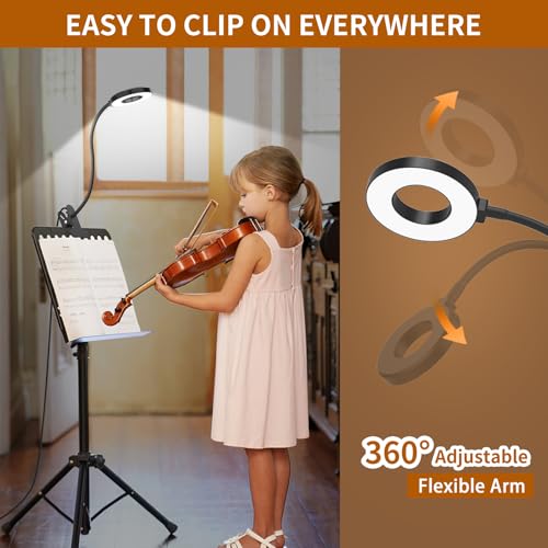 iZELL Desk Lamp, [3 Color Modes & 10 Brightness] LED Reading Light with Clamp, Silicone Flexible Arm Book Light for Kids Reading Book in Bed at Night Clip on Table, Headboard, Dorm - 15.8‘’ Black - size: 15.8'' Black