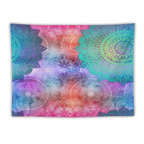 HZOHNAGO Mandala Tapestry Abstract Colored Geometry Pattern Printed Wall Tapestry Watercolor Abstract Wall Hanging for Bedroom Living Room Dorm 80" W x 60" H - color: Style-6, size: 80"L x 60"W
