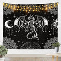 Dragon Wall Hanging Tapestry,Bohemian Lotus Constellation Starry Sky Soft Microfiber Home Wall Blanket Tapestries Mysterious Animals Polyester Tapestries for Bedroom,Small 51.2 x 59.1 Inches - color: Black White 07, size: 59.1"L x 51.2"W
