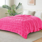 Exclusivo Mezcla Twin Size Fleece Blanket for Bed, Super Soft and Cozy Blankets All Season Use, Leaves Pattern, Plush Fuzzy Lightweight, Hot Pink, 60x80 Inch - color: Hot Pink, size: Twin(60"x80")