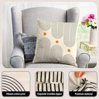 Boho Mid Century Throw Pillow Covers 18x18 Inches Modern Geometric Abstract Art Pillow Case Set of 2 Soft Velvet Couch Pillows Cushion Cover for Bed Sofa Living Room (Black, 18" x 18") - color: Black