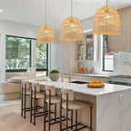 Modern Japandi Handmade Rattan Pendant Light (Dome)