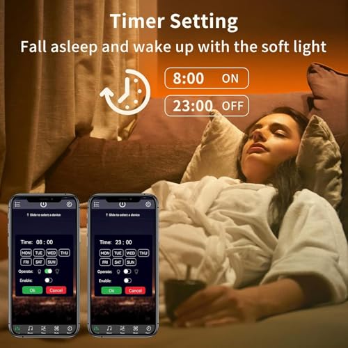 KSIPZE Led Lights for Bedroom 48ft Led Strip Lights with Remote RGB Color Changing Music Sync Bluetooth Smart App Control for Room Bedroom Lighting Flexible Home Décor - size: 48ft