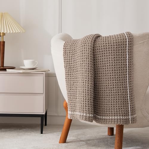 WESHIONGOO Throw Blanket for Couch Soft Knit Throw Blanket with Chenille Yarn Non-Shedding, Chenille Blanket for Living Room Bed Sofa (Coffee Brown, 50"*60") - color: Coffee Brown