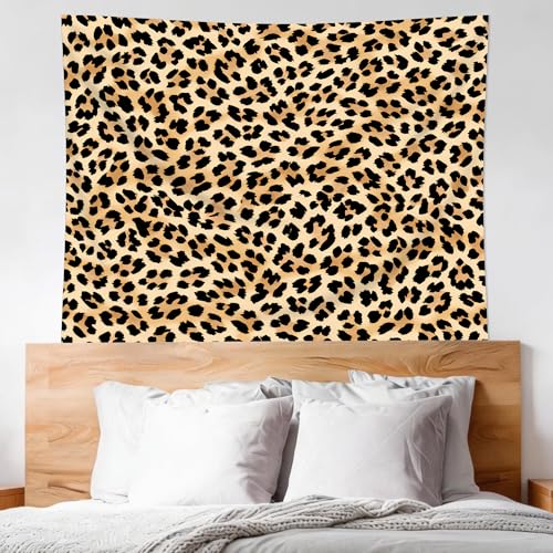 Cinbloo Cheetah Leopard Tapestry 59Wx51H Inch Wildlife Animal Brown Wall Hanging for Womwn Girly Girls Fashion Cute Classroom Home Dorm Decor Art Living Room Bedroom - color: A-Brown
